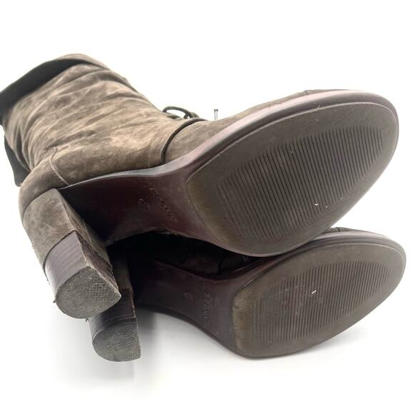 BRONX Charley Nubuck Leather Knee High Boots Knee-high lace-up soft size  8 - Picture 7 of 12